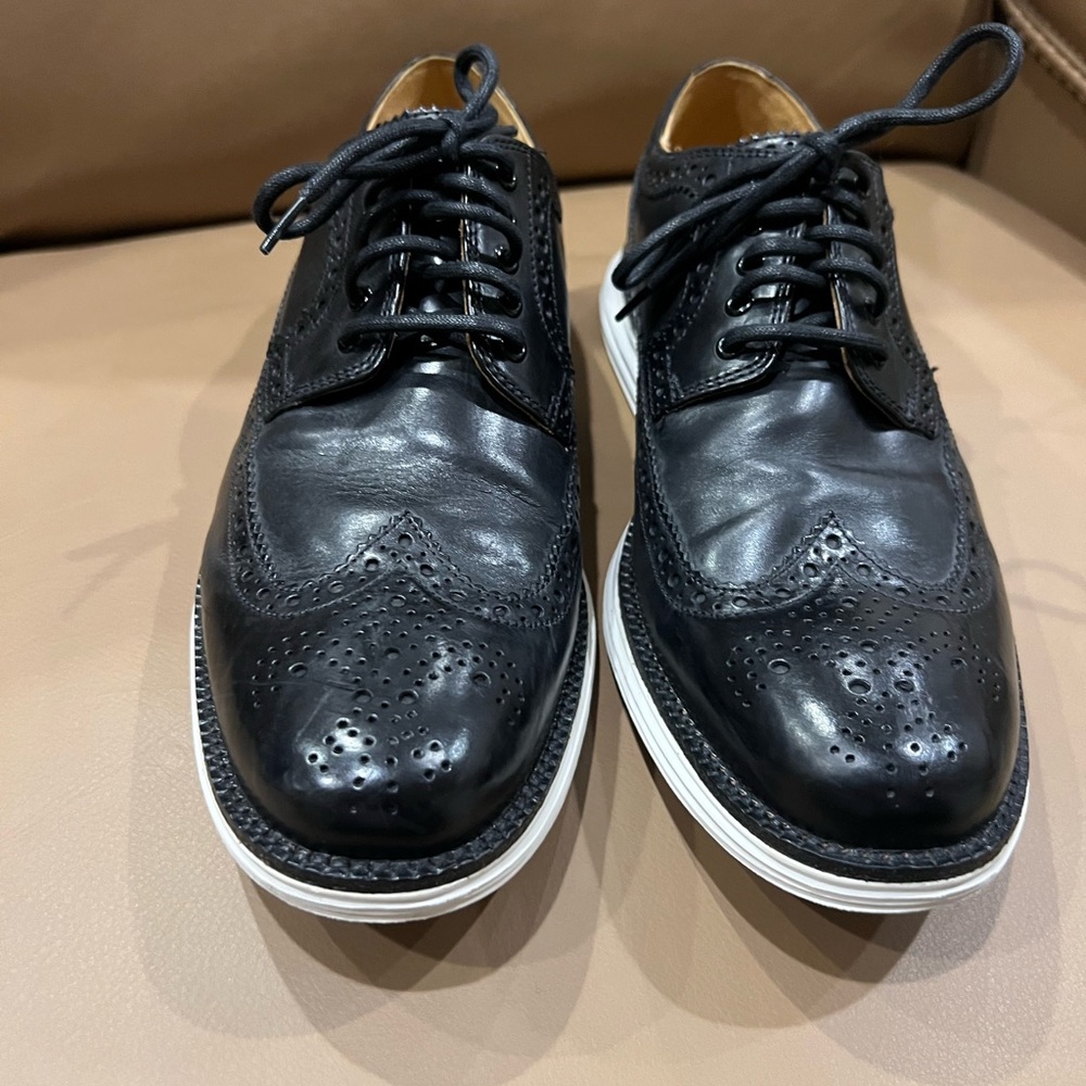 Cole Haan Black Oxfords with White Sole